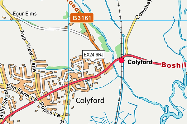 EX24 6RJ map - OS VectorMap District (Ordnance Survey) EX24 6RJ map - OS VectorMap District (Ordnance Survey)