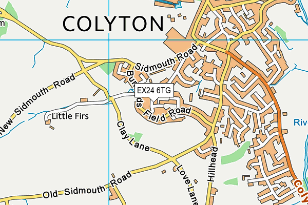 EX24 6TG map - OS VectorMap District (Ordnance Survey)