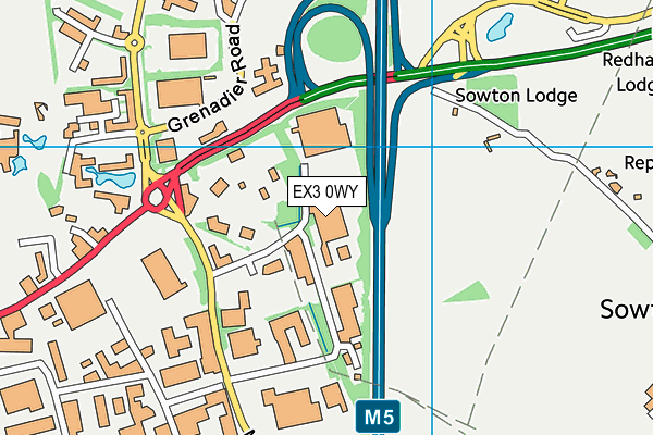 EX3 0WY map - OS VectorMap District (Ordnance Survey) EX3 0WY map - OS VectorMap District (Ordnance Survey)
