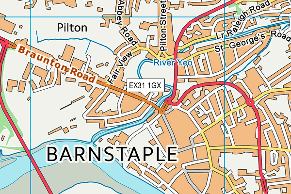 EX31 1GX map - OS VectorMap District (Ordnance Survey) EX31 1GX map - OS VectorMap District (Ordnance Survey)