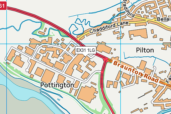 EX31 1LG map - OS VectorMap District (Ordnance Survey) EX31 1LG map - OS VectorMap District (Ordnance Survey)