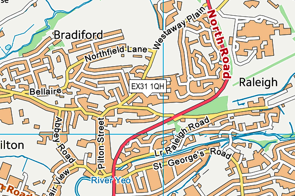 EX31 1QH map - OS VectorMap District (Ordnance Survey) EX31 1QH map - OS VectorMap District (Ordnance Survey)