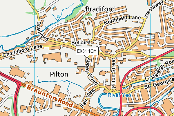EX31 1QY map - OS VectorMap District (Ordnance Survey)