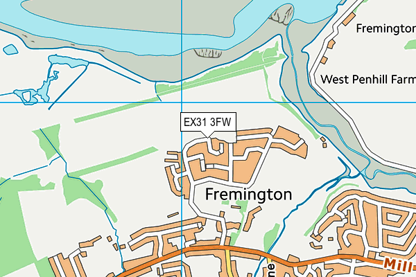 EX31 3FW map - OS VectorMap District (Ordnance Survey) EX31 3FW map - OS VectorMap District (Ordnance Survey)