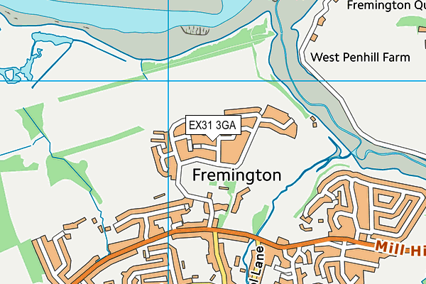 EX31 3GA map - OS VectorMap District (Ordnance Survey) EX31 3GA map - OS VectorMap District (Ordnance Survey)