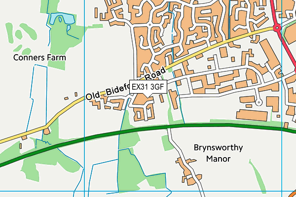 EX31 3GF map - OS VectorMap District (Ordnance Survey) EX31 3GF map - OS VectorMap District (Ordnance Survey)