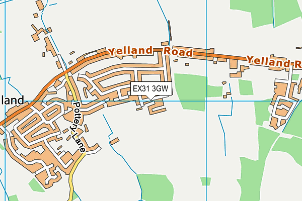 EX31 3GW map - OS VectorMap District (Ordnance Survey) EX31 3GW map - OS VectorMap District (Ordnance Survey)
