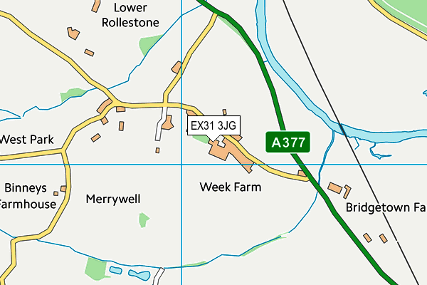 EX31 3JG map - OS VectorMap District (Ordnance Survey) EX31 3JG map - OS VectorMap District (Ordnance Survey)