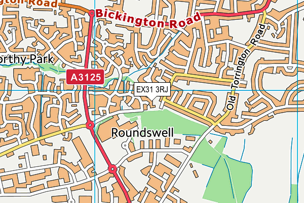 EX31 3RJ map - OS VectorMap District (Ordnance Survey) EX31 3RJ map - OS VectorMap District (Ordnance Survey)
