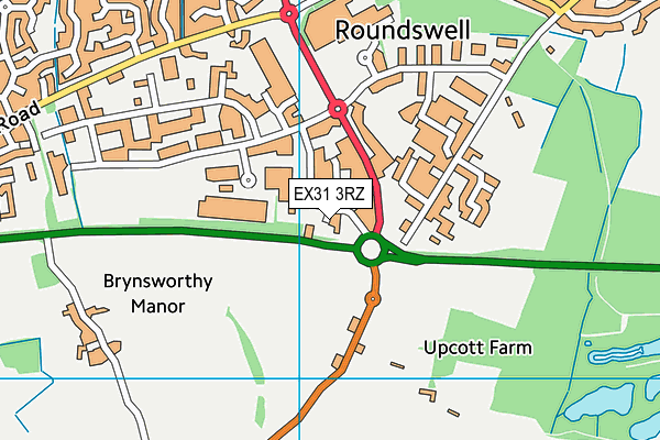 EX31 3RZ map - OS VectorMap District (Ordnance Survey) EX31 3RZ map - OS VectorMap District (Ordnance Survey)