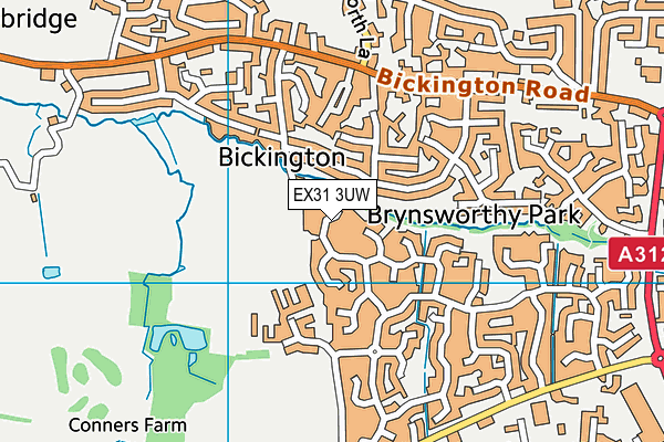 EX31 3UW map - OS VectorMap District (Ordnance Survey) EX31 3UW map - OS VectorMap District (Ordnance Survey)