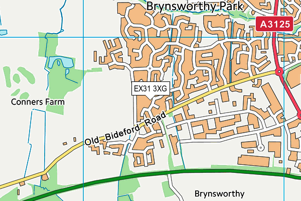 EX31 3XG map - OS VectorMap District (Ordnance Survey) EX31 3XG map - OS VectorMap District (Ordnance Survey)