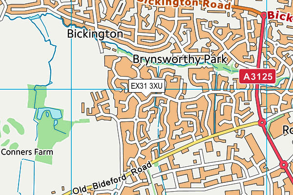 EX31 3XU map - OS VectorMap District (Ordnance Survey) EX31 3XU map - OS VectorMap District (Ordnance Survey)
