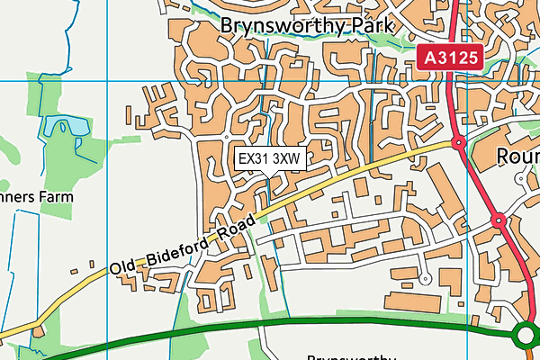 EX31 3XW map - OS VectorMap District (Ordnance Survey) EX31 3XW map - OS VectorMap District (Ordnance Survey)