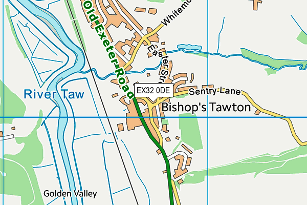 EX32 0DE map - OS VectorMap District (Ordnance Survey)