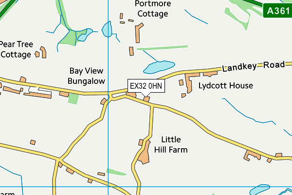 EX32 0HN map - OS VectorMap District (Ordnance Survey) EX32 0HN map - OS VectorMap District (Ordnance Survey)