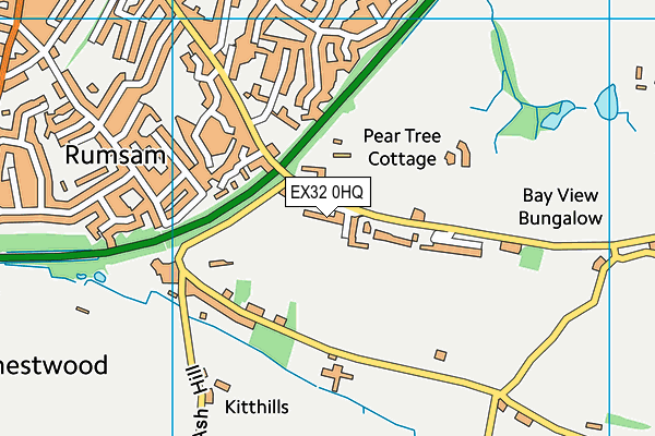 EX32 0HQ map - OS VectorMap District (Ordnance Survey) EX32 0HQ map - OS VectorMap District (Ordnance Survey)