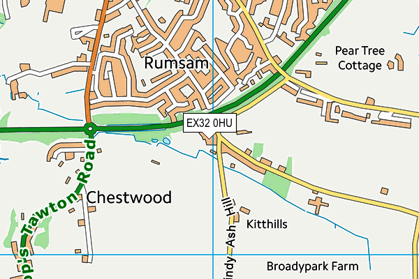 EX32 0HU map - OS VectorMap District (Ordnance Survey) EX32 0HU map - OS VectorMap District (Ordnance Survey)