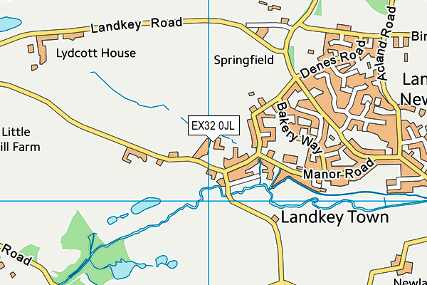 EX32 0JL map - OS VectorMap District (Ordnance Survey) EX32 0JL map - OS VectorMap District (Ordnance Survey)