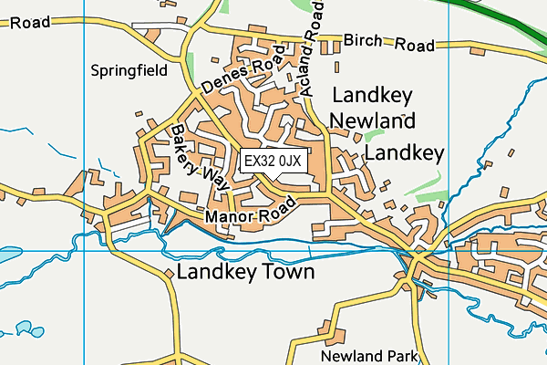 EX32 0JX map - OS VectorMap District (Ordnance Survey) EX32 0JX map - OS VectorMap District (Ordnance Survey)
