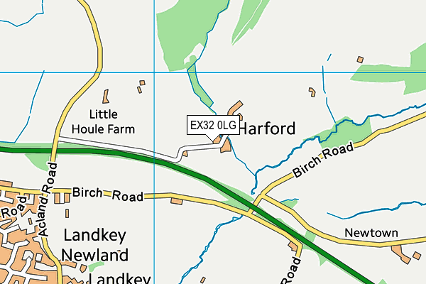 EX32 0LG map - OS VectorMap District (Ordnance Survey) EX32 0LG map - OS VectorMap District (Ordnance Survey)