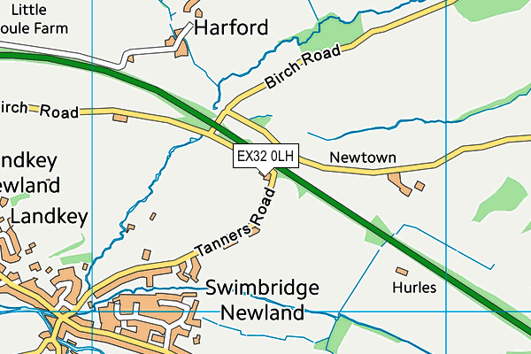 EX32 0LH map - OS VectorMap District (Ordnance Survey) EX32 0LH map - OS VectorMap District (Ordnance Survey)