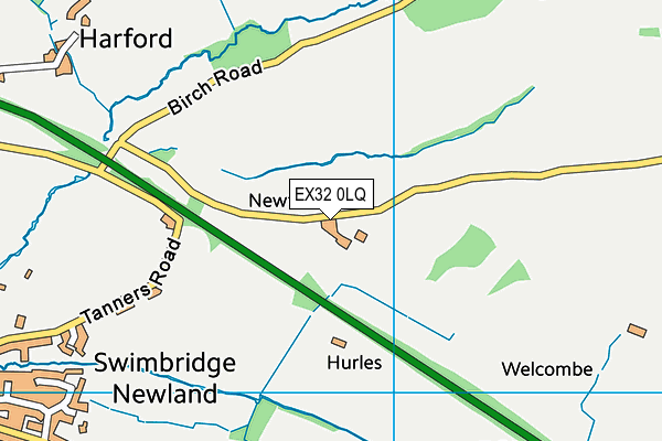EX32 0LQ map - OS VectorMap District (Ordnance Survey) EX32 0LQ map - OS VectorMap District (Ordnance Survey)