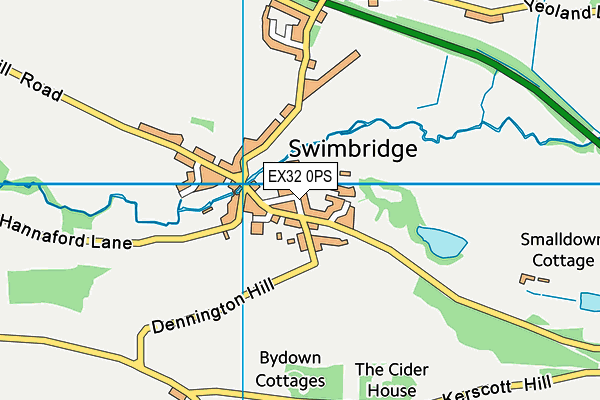 EX32 0PS map - OS VectorMap District (Ordnance Survey) EX32 0PS map - OS VectorMap District (Ordnance Survey)