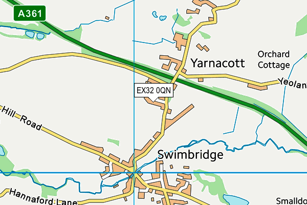 EX32 0QN map - OS VectorMap District (Ordnance Survey) EX32 0QN map - OS VectorMap District (Ordnance Survey)