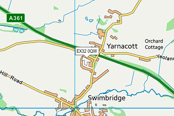 EX32 0QW map - OS VectorMap District (Ordnance Survey)