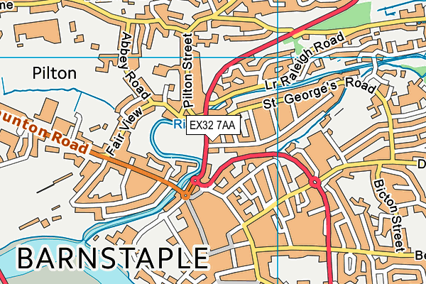 EX32 7AA map - OS VectorMap District (Ordnance Survey)
