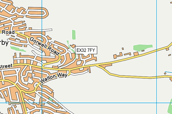 EX32 7FY map - OS VectorMap District (Ordnance Survey) EX32 7FY map - OS VectorMap District (Ordnance Survey)