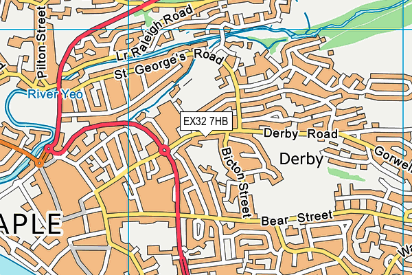 EX32 7HB map - OS VectorMap District (Ordnance Survey) EX32 7HB map - OS VectorMap District (Ordnance Survey)