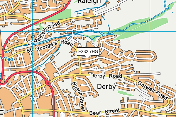 EX32 7HG map - OS VectorMap District (Ordnance Survey) EX32 7HG map - OS VectorMap District (Ordnance Survey)