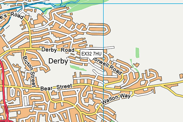 EX32 7HU map - OS VectorMap District (Ordnance Survey) EX32 7HU map - OS VectorMap District (Ordnance Survey)