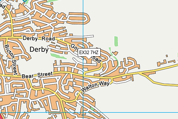 EX32 7HZ map - OS VectorMap District (Ordnance Survey) EX32 7HZ map - OS VectorMap District (Ordnance Survey)