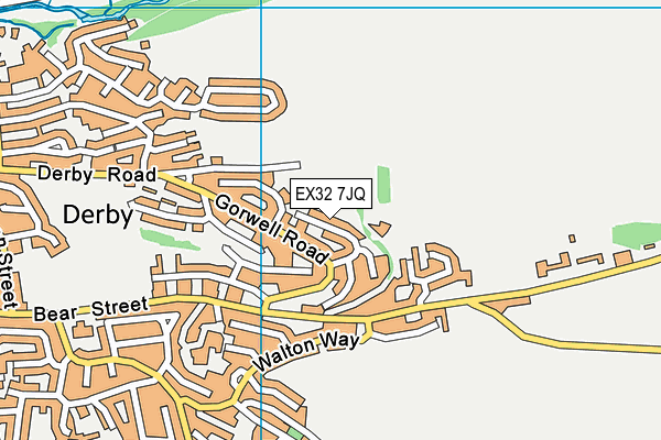 EX32 7JQ map - OS VectorMap District (Ordnance Survey) EX32 7JQ map - OS VectorMap District (Ordnance Survey)