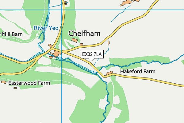 EX32 7LA map - OS VectorMap District (Ordnance Survey) EX32 7LA map - OS VectorMap District (Ordnance Survey)