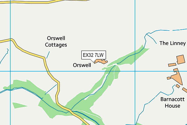 EX32 7LW map - OS VectorMap District (Ordnance Survey) EX32 7LW map - OS VectorMap District (Ordnance Survey)