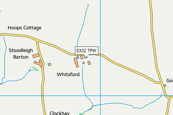 EX32 7PW map - OS VectorMap District (Ordnance Survey) EX32 7PW map - OS VectorMap District (Ordnance Survey)