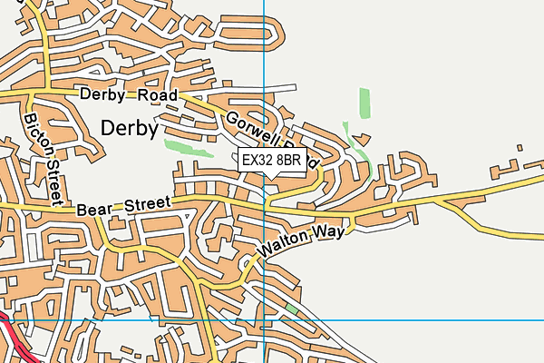 EX32 8BR map - OS VectorMap District (Ordnance Survey) EX32 8BR map - OS VectorMap District (Ordnance Survey)