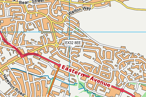 EX32 8EE map - OS VectorMap District (Ordnance Survey) EX32 8EE map - OS VectorMap District (Ordnance Survey)