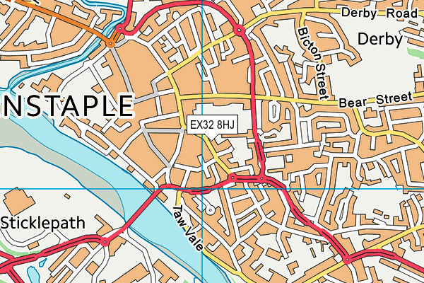 EX32 8HJ map - OS VectorMap District (Ordnance Survey)