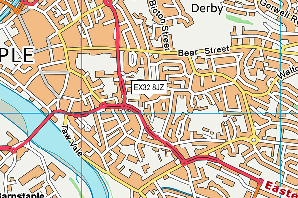 EX32 8JZ map - OS VectorMap District (Ordnance Survey) EX32 8JZ map - OS VectorMap District (Ordnance Survey)