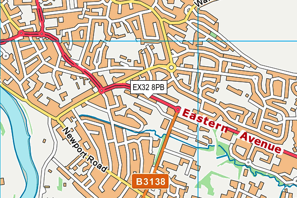 EX32 8PB map - OS VectorMap District (Ordnance Survey) EX32 8PB map - OS VectorMap District (Ordnance Survey)