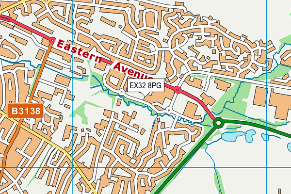 EX32 8PG map - OS VectorMap District (Ordnance Survey) EX32 8PG map - OS VectorMap District (Ordnance Survey)
