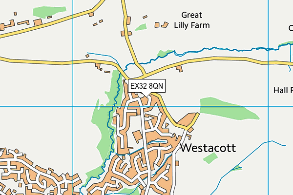 EX32 8QN map - OS VectorMap District (Ordnance Survey) EX32 8QN map - OS VectorMap District (Ordnance Survey)