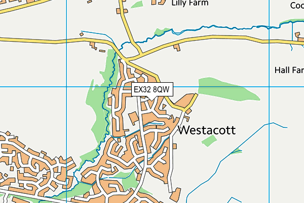 EX32 8QW map - OS VectorMap District (Ordnance Survey) EX32 8QW map - OS VectorMap District (Ordnance Survey)