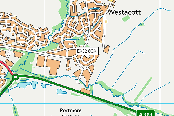EX32 8QX map - OS VectorMap District (Ordnance Survey) EX32 8QX map - OS VectorMap District (Ordnance Survey)
