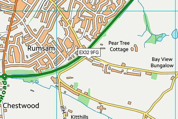 EX32 9FG map - OS VectorMap District (Ordnance Survey) EX32 9FG map - OS VectorMap District (Ordnance Survey)